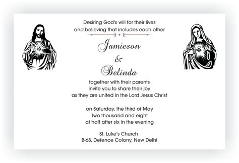 Christian Wedding Card Format - Samples Of Christian Wedding Invitation ...