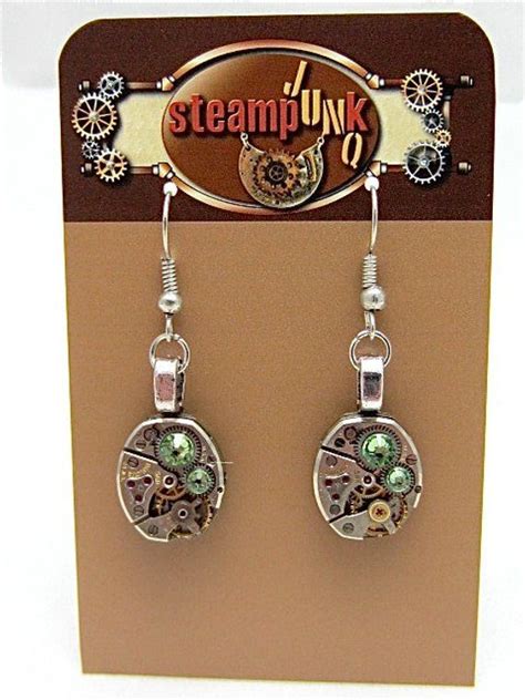Steampunk Ear Gear Peridot Steampunk Earrings Repurposed Art - Etsy | Steampunk earrings ...