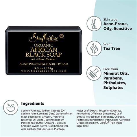 Glycerine Shea Moisture Organic African Black Soap 100G Bar at Rs 749/piece in Thane