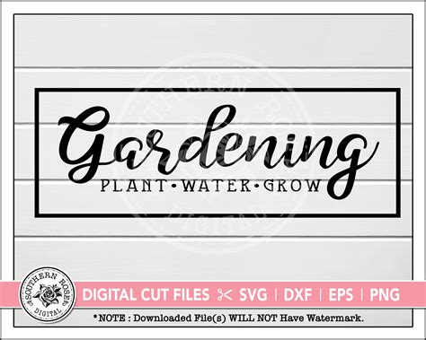 Gardening Svg Plant Water Grow Svg Garden Sign Svg Porch - Etsy