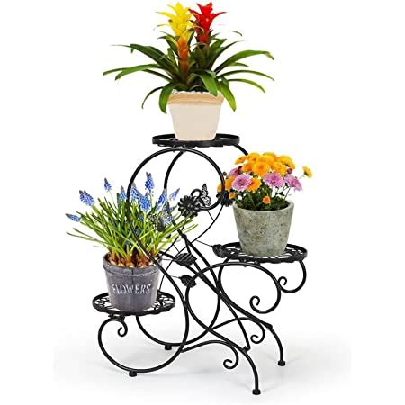 Amazon.com: Wrought Iron Plant Stands Indoor Outdoor,Metal Tall Plant Stand Iron Flower Stand ...