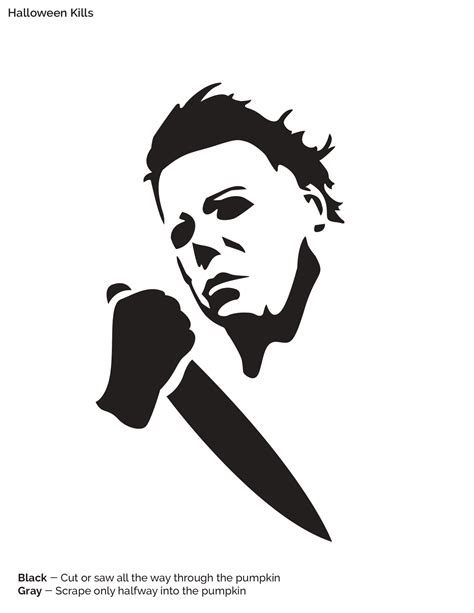 Halloween: Michael Myers (Free Pumpkin Stencil - Pumpkin Pattern ...