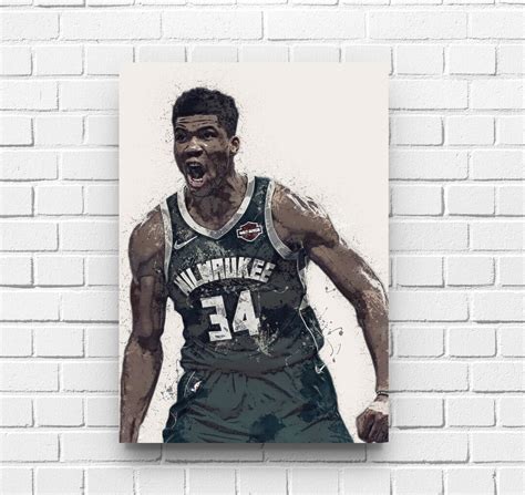 Giannis Antetokounmpo Poster Milwaukee Bucks Canvas Print - Etsy