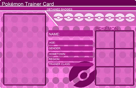 Pokemon Trainer Card Template Blue by khfanT on DeviantArt | Pokemon trainer card, Character ...