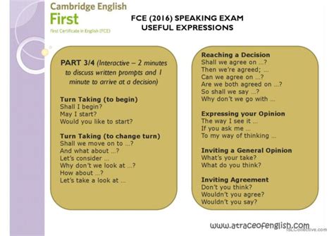 FCE Speaking Tips and Expressions: English ESL powerpoints