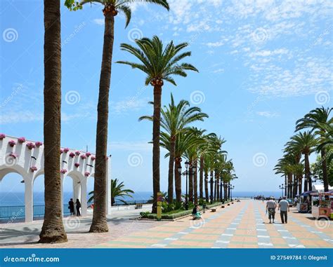 Balcony of Europe in Nerja editorial stock image. Image of spring ...