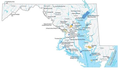 Maryland Lakes and Rivers Map - GIS Geography