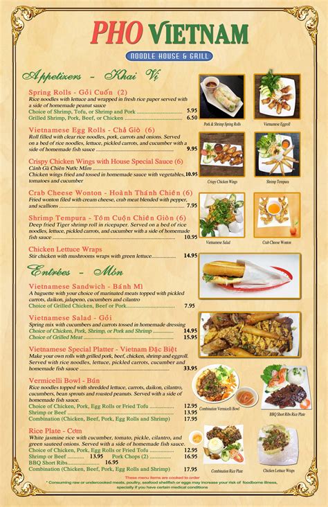 Our Menu – Pho Vietnam