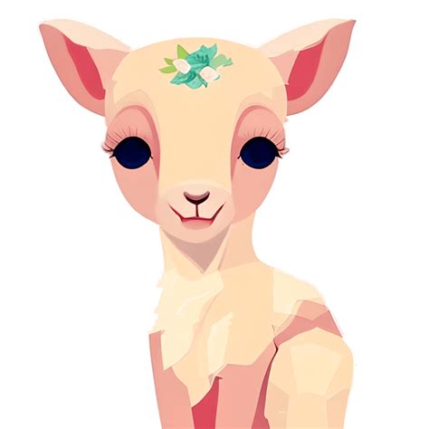 Baby Goat with Flower · Creative Fabrica