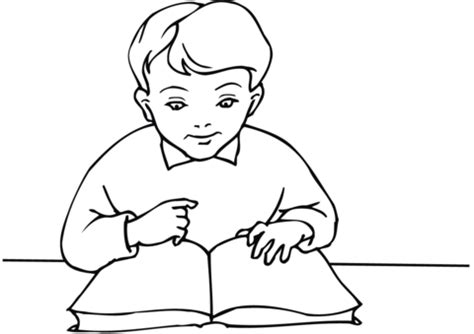 School Boy Reading a Book coloring page | Free Printable Coloring Pages