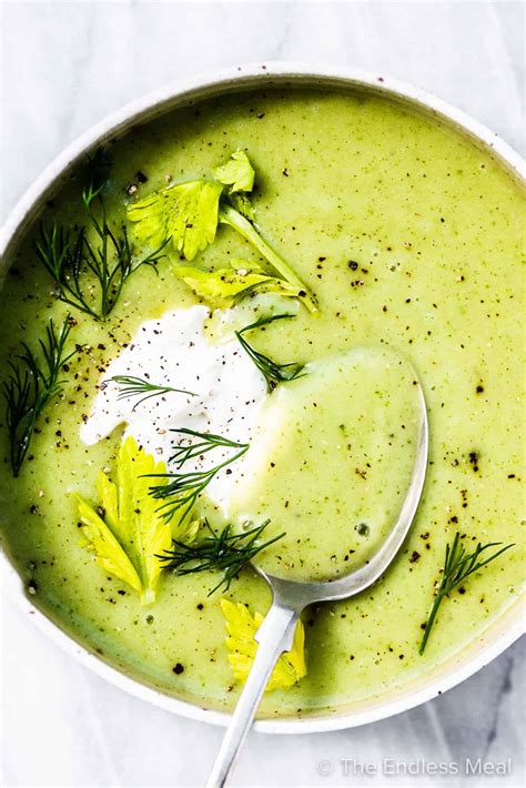 Cozy Celery Soup (easy + healthy recipe!) - The Endless Meal®