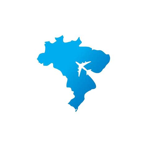 Brazil Tour And Travel Logo With Flight Airplane Symbol And Brazil Map ...