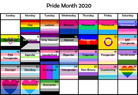 June Pride Month Calendar 2024 - Jemmy Dianemarie