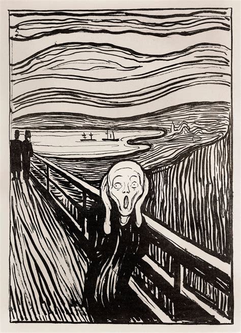 The Scream Print, Digital Download Print, Dark Print, Black and White ...