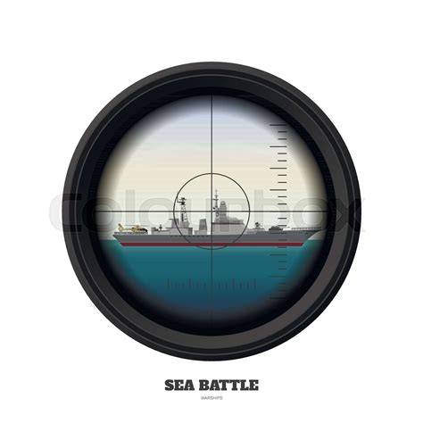 Periscope of submarine. Military weapon view. Sea battle. Warship image ...