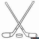 Crossed Hockey Sticks Coloring Page  Easy Drawing Guides sketch template