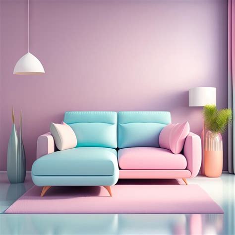 Premium AI Image | Modern living room with sofa pastel color