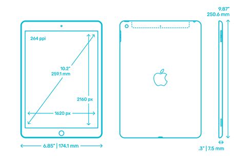 Apple iPad (7th Gen) - 2019 Dimensions & Drawings | Dimensions.Guide