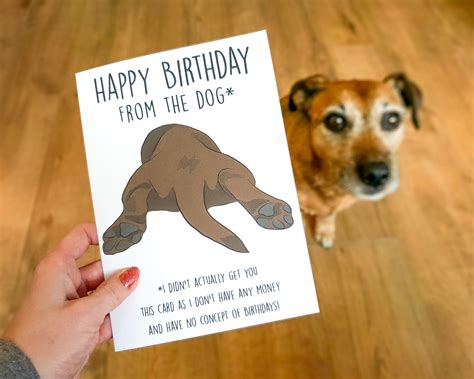 Birthday card from the dog happy birthday from the dog funny | Etsy