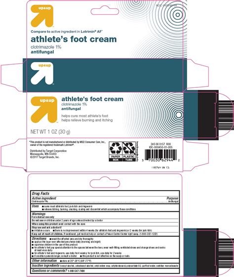 Target Corporation Athlete’s Foot Cream Drug Facts