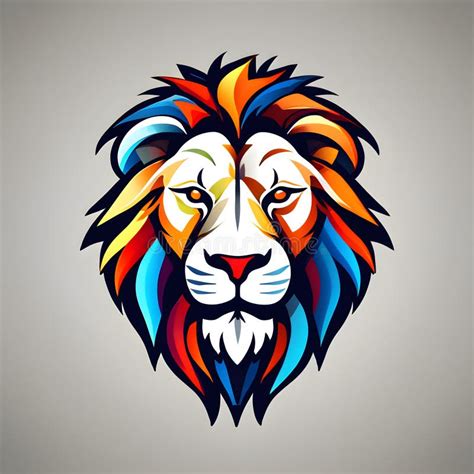 Colorful Lion Logo stock illustration. Illustration of branding - 318986963