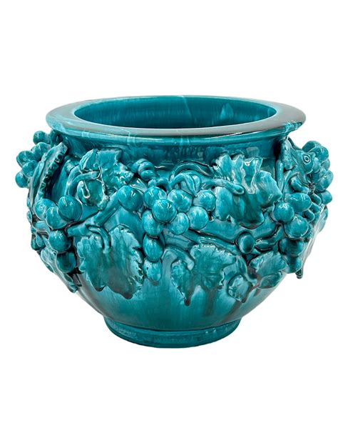 Turquoise Grape Cluster Cache Pot Planter – Tesori Imports