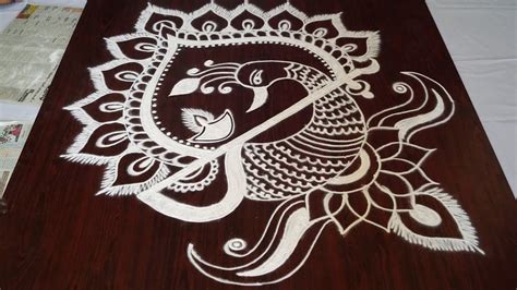 peacock rangoli designs | peacock rangoli | rangoli peacock | peacock rangoli kolam | peacock ...