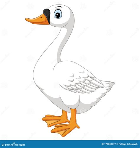 White Domestic Goose Cartoon Royalty-Free Stock Image | CartoonDealer ...