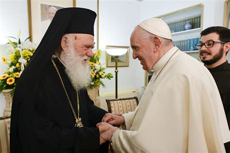 Pope Francis gives Greek Orthodox archbishop fragments of Parthenon ...