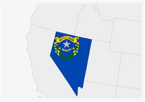 Premium Vector | Us state nevada map highlighted in nevada flag colors ...