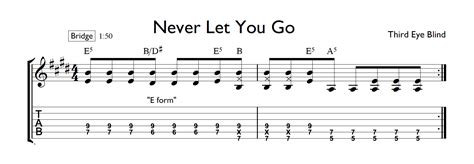 Never Let You Go Guitar Chords