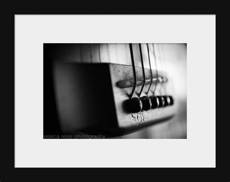 Black and White Acoustic Guitar Photography Art Print Guitar