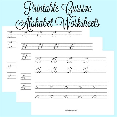 Cursive Uppercase Alphabet Worksheet | AlphabetWorksheetsFree.com