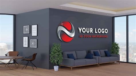 3D Zoom Background Logo – 3D Virtual Office Logo Mockup – The Top Rated ...