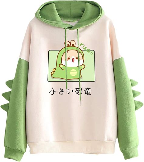 Amazon.com: Dinosaur Sweatshirt for Womens Cute Hoodies Patchwork Long Sleeve Pullover Tops for ...