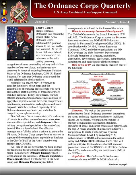 Ordnance Quarterly Newsletter (JUN 2017) by US Army Ordnance Corps - Issuu