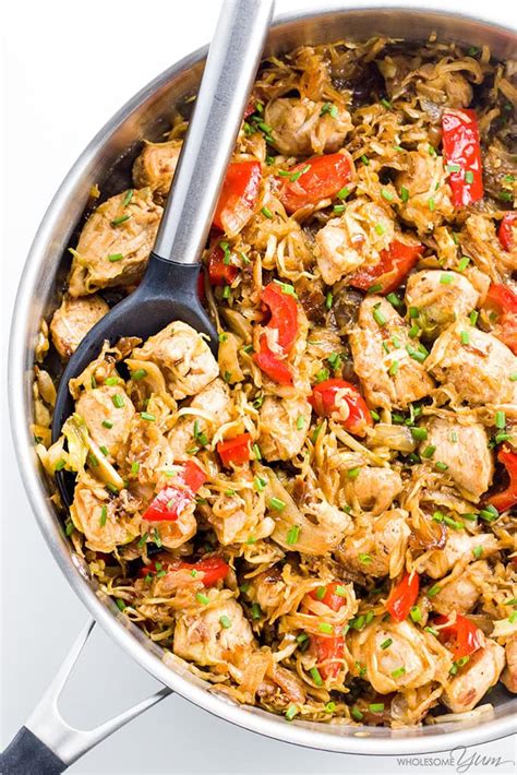 Chicken Cabbage Stir Fry Recipe - 15 Minutes (Paleo, Low Carb, Gluten-free)