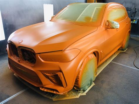 BMW X5 M Competition Gets Spray-On Autoflex Fire Orange II Wrap