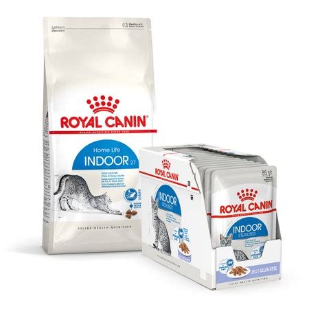 Royal Canin Indoor Cat Food 4kg & Royal Canin Indoor Jelly Wet Cat Food 85gx12 | Petbarn