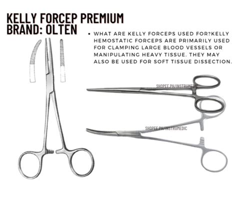 Kelly Forcep PREMIUM Straight/Curved (Brand: Olten), Health & Nutrition ...