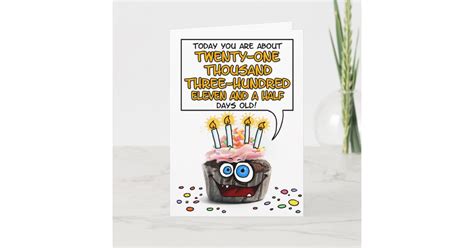 Happy Birthday Cupcake - 58 years old Card | Zazzle.com