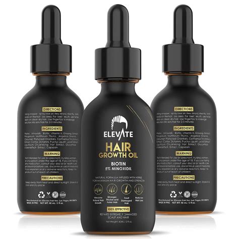 ELEVATE Hair Growth Oil - Biotin & Minoxidil Serum for Stronger, Thicker Hair | Natural ...