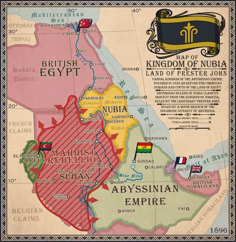 Kingdom of Nubia: The Land of Prester John [1896] : r/imaginarymaps