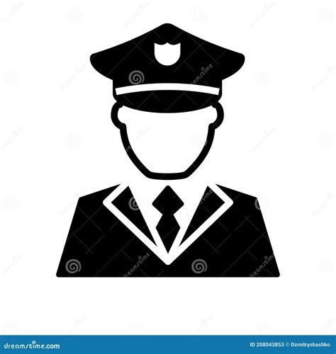 Clipart Of An Officer Working In His Laptop Set On Isolated White Background Viewed From The ...