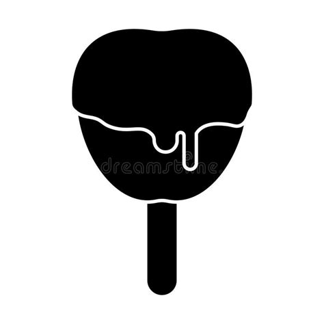 Candy Apple Coated by Sweet Caramel Icon. Symbol Vector Illustration ...