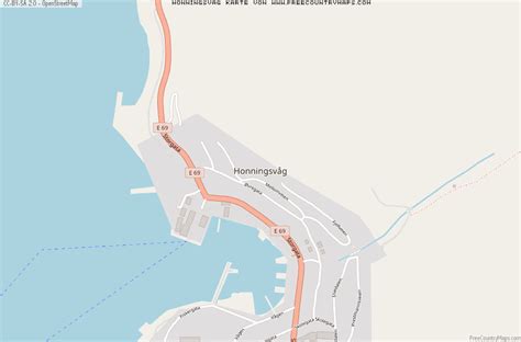 Karte von Honningsvåg :: Norwegen Breiten- und Längengrad : Kostenlose ...