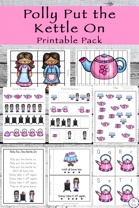 Polly Put the Kettle On Printable Pack - Simple Living. Creative Learning