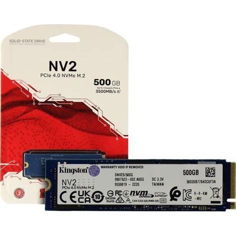 KINGSTON 500GB NV2 PCIe 4.0 M.2 NVMe SSD 4x4 2280 - Model: SNV2S/500G - GameDude Computers