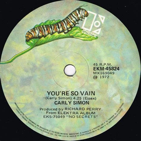 Carly Simon – You're So Vain (1972, Vinyl) - Discogs