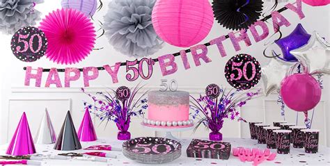 Pink Sparkling Celebration 50th Birthday Party Supplies | Party City